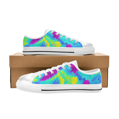WOMEN'S Tie Dye Splash Retro Canvas Neon Fantasy Shoes