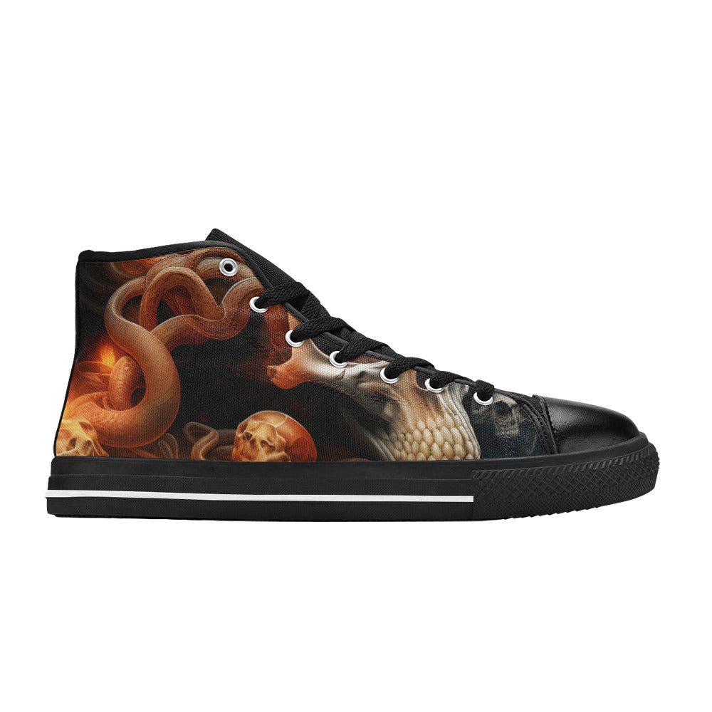 WOMEN'S Cc Snakes Skulls High Top Canvas Vivid Custom Shoes