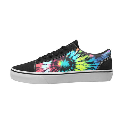 MEN'S Psychedelic Art Tie Dye Low Top Skateboarding Vibrant Chaos Custom Sneakers