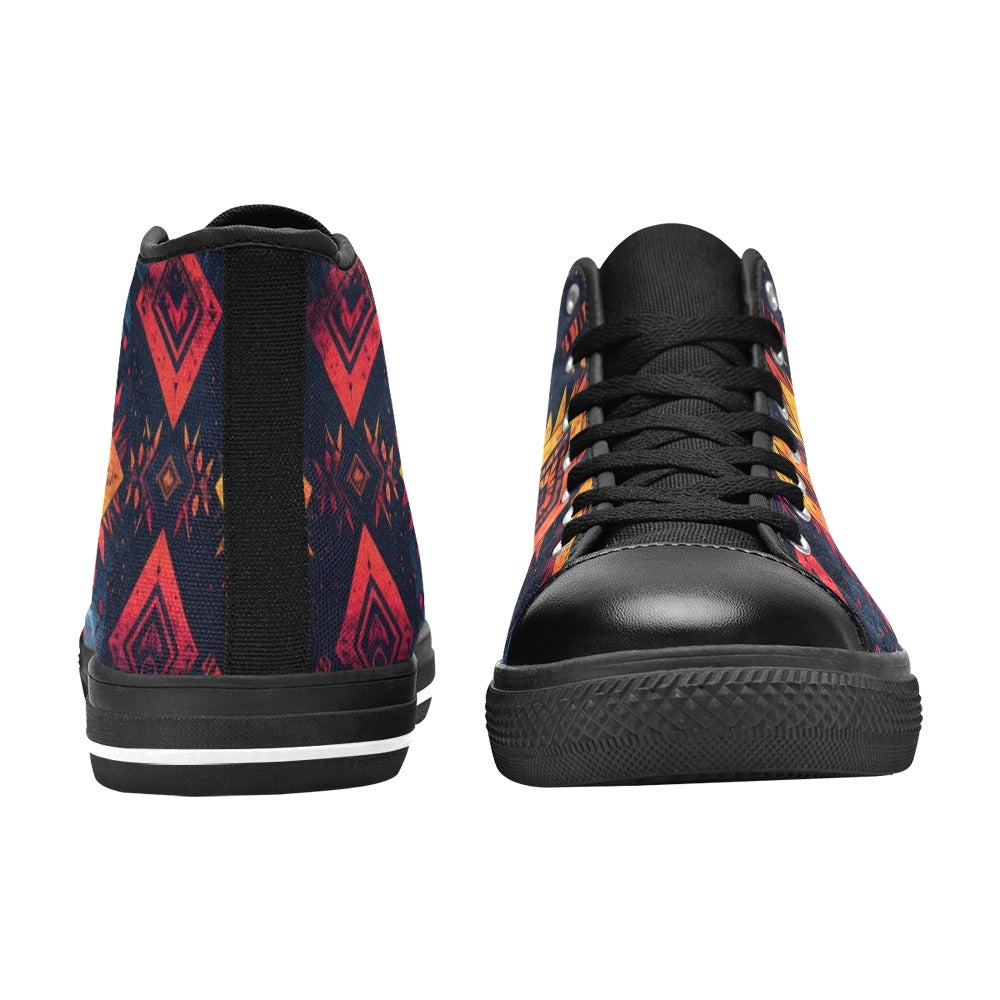Wild Tribal Ripple 2 Men’s Classic High Top Canvas Shoes