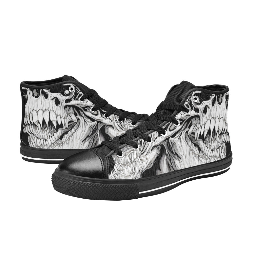 WOMEN'S Cc Demons Grey High Top Canvas Vibrant Chaos Custom Shoes