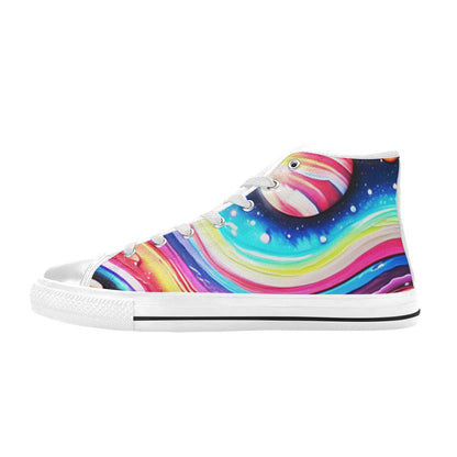WOMEN'S Acrylic Colorful Galaxy Arts High Top Canvas Dark Academia Shoes