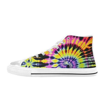 WOMEN'S Cc Tie Dye Art High Top Canvas Grunge Custom Sneakers