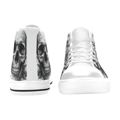 Dark Skull Crown Women's Gothic Dark Art High Top Canvas Shoes | Freaky Shoes®