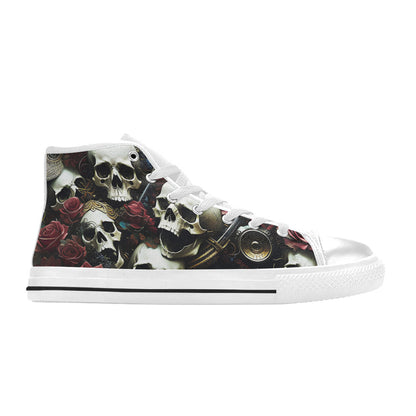 MEN'S Rose Skulls Dark 4 High Top Canvas Vibrant Chaos Custom Sneakers