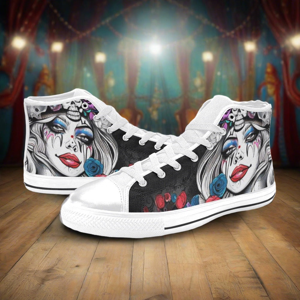 Phoenix Crimson Black Unique Bold Art - Freaky Shoes
