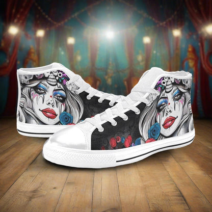 Phoenix Blue Gold Vivid WOMEN Bold Art - Freaky Shoes | Custom Art Sneakers