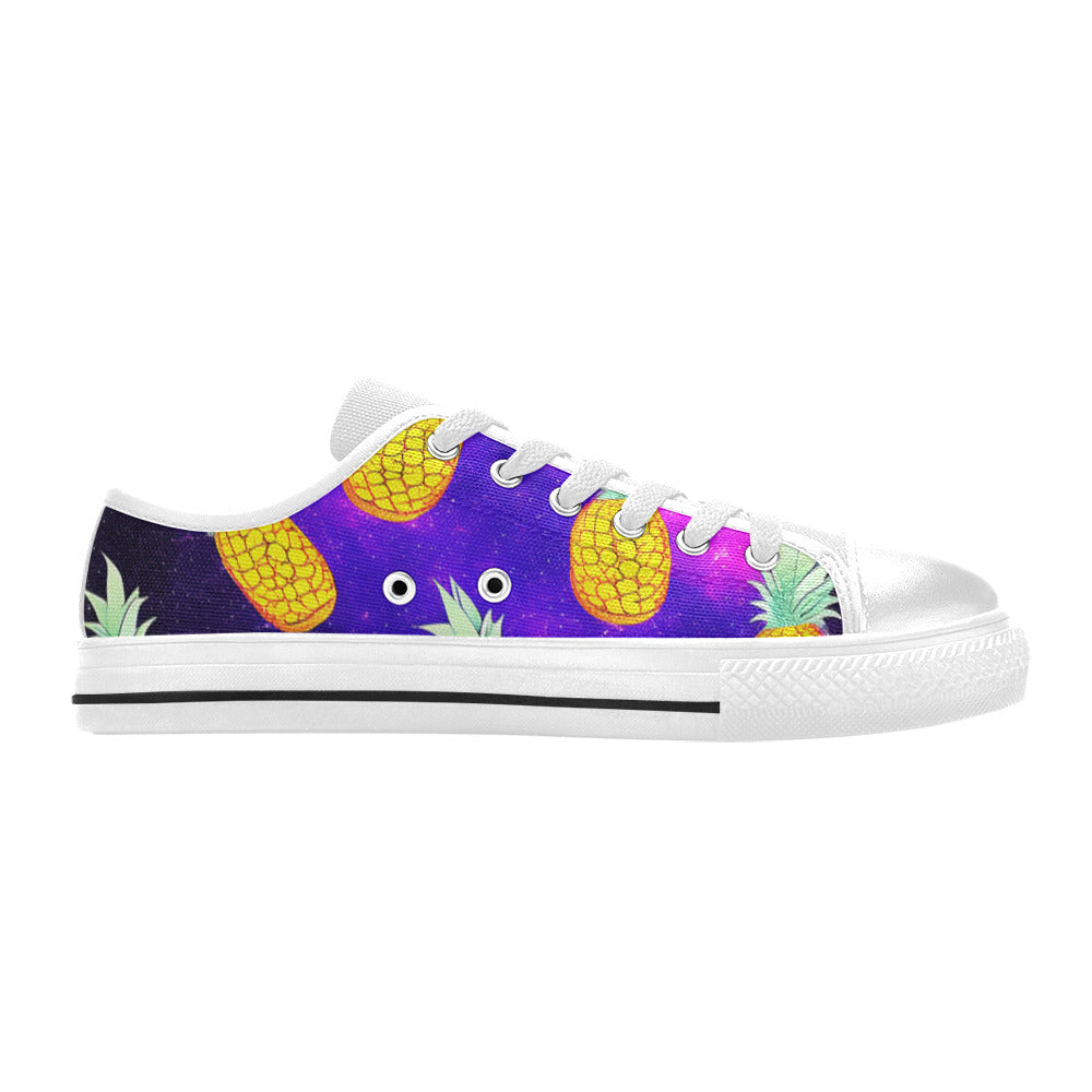 WOMEN'S Galaxy Pineapples 2 Canvas Vivid Custom Sneakers