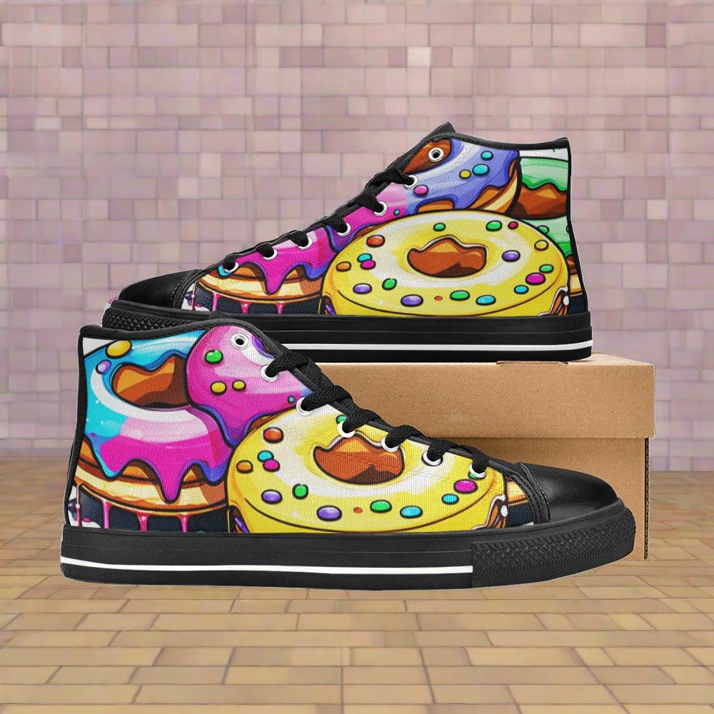 Cyberpunk Purple Teal Custom WOMEN Bold Art - Freaky Shoes | Custom Art Sneakers