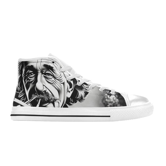 WOMEN'S 420 Einstein Art High Top Canvas Vibrant Chaos Custom Sneakers