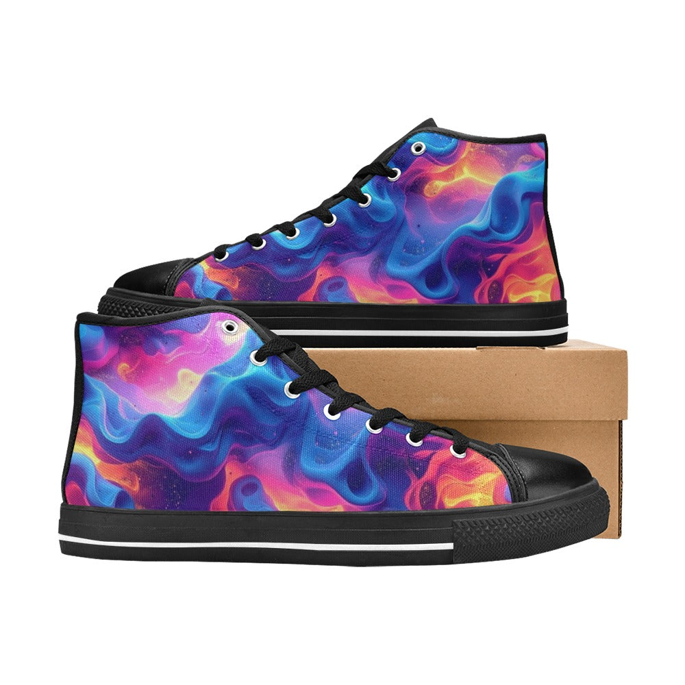 KIDS' Ethereal Camo Design 2 High Top Canvas Dark Academia Custom Shoes