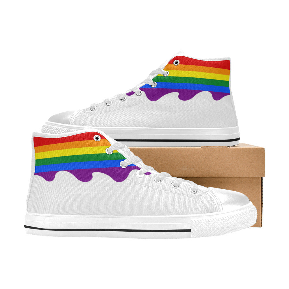 MEN'S Cc Pride Lgbt Flag High Top Canvas Grunge Custom Shoes