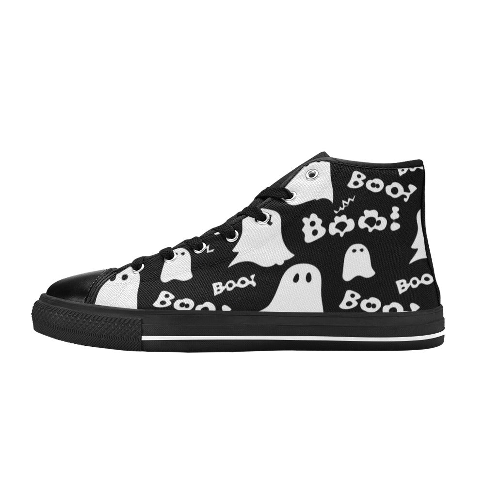 MEN'S Boo Halloween Ghosts Men’S High Top Canvas Grunge Shoes