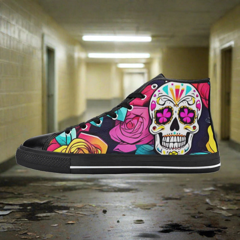 Wolf Purple Teal Vivid Bold Art - Freaky Shoes