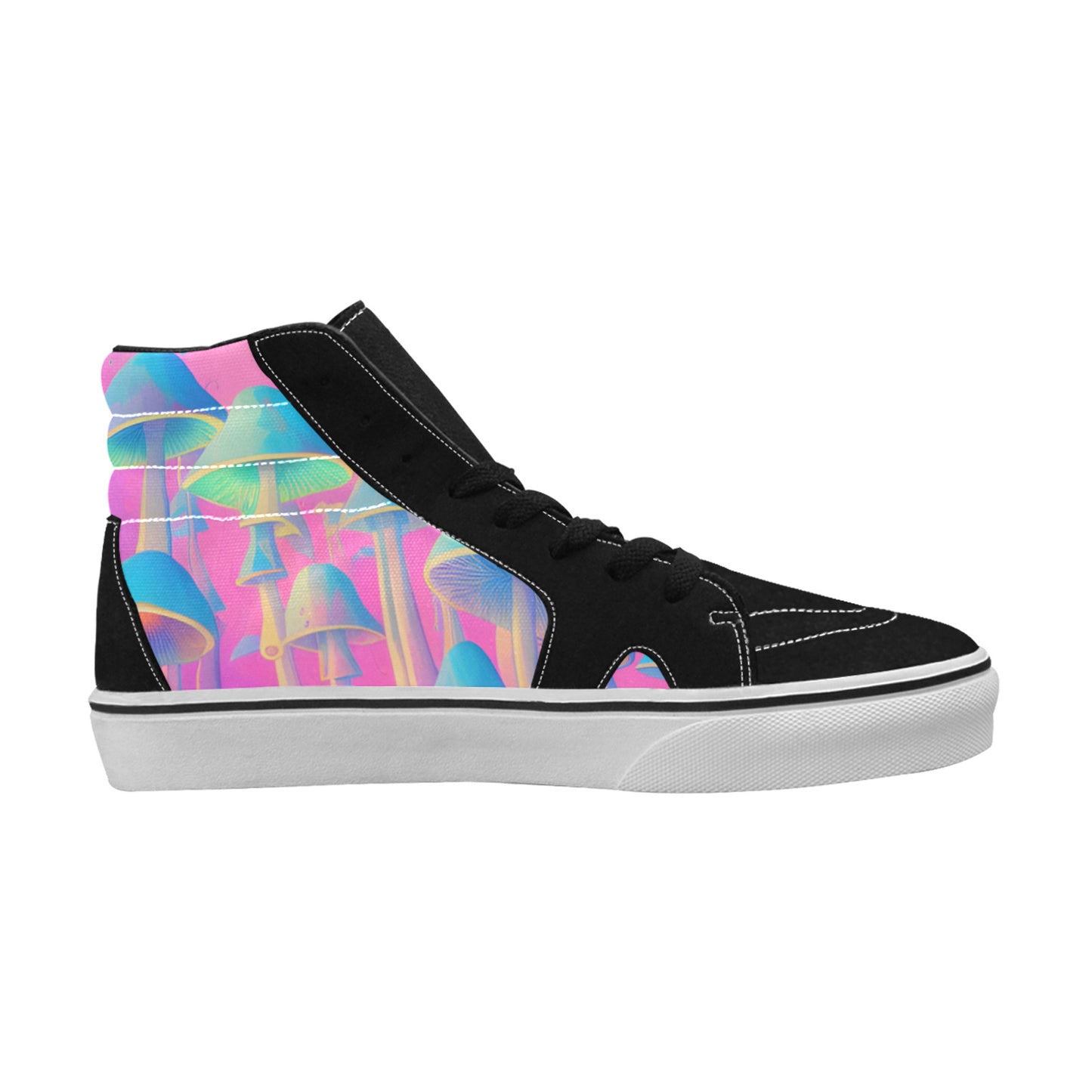 MEN'S Magic Mushrooms Psychedelic Vibe High Top Skateboarding Aesthetic Custom Shoes