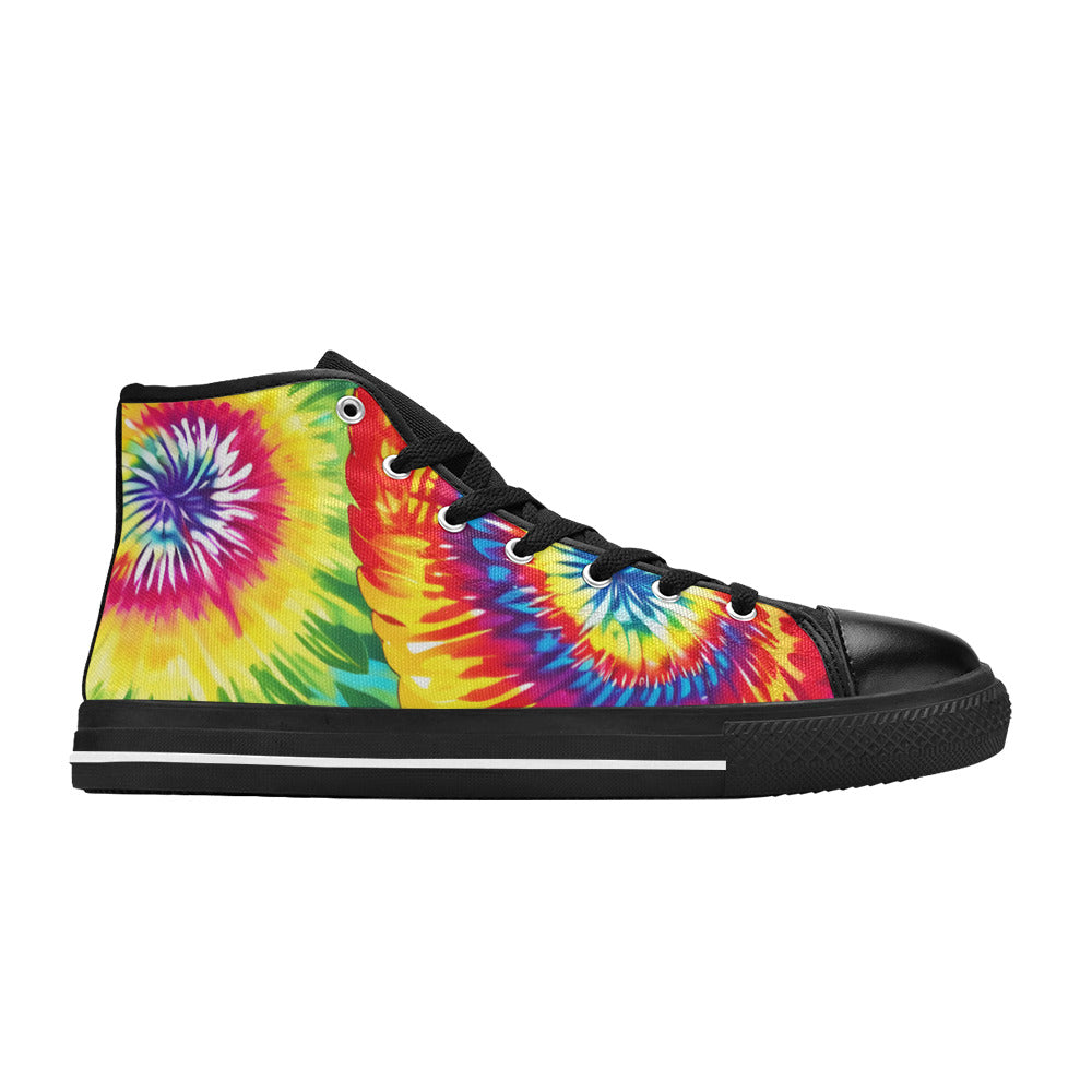 MEN'S Tie Dye Love Men’S High Top Canvas Vibrant Chaos Custom Sneakers