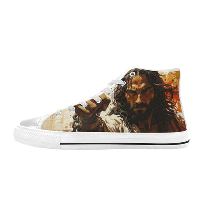 WOMEN'S Jesus_Ht_02 High Top Canvas Surreal Sneakers