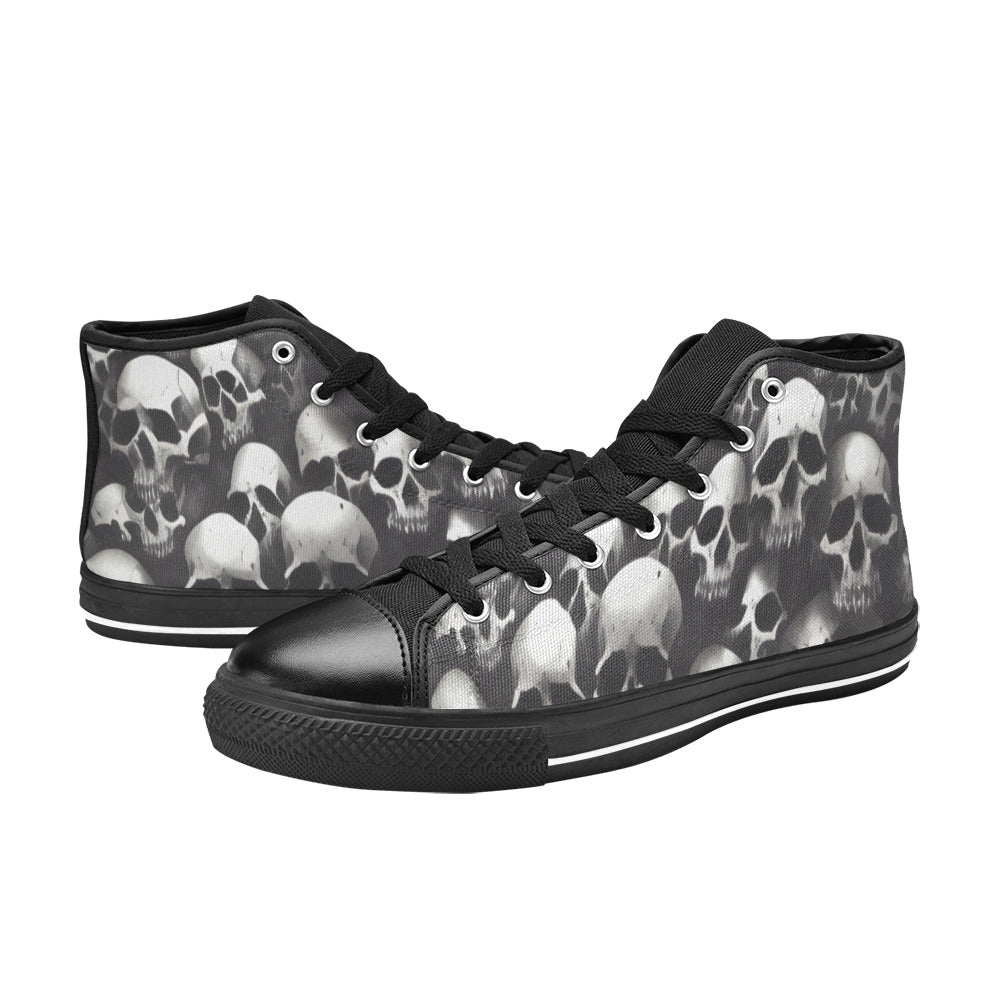 MEN'S Cc Skull Art Men’S High Top Canvas Cottagecore Custom Sneakers