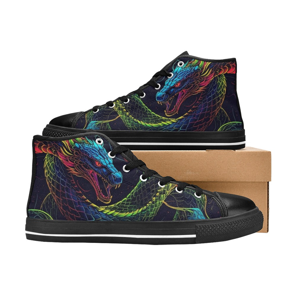 WOMEN'S Electric Serpent Dream High Top Canvas Dreamcore Sneakers