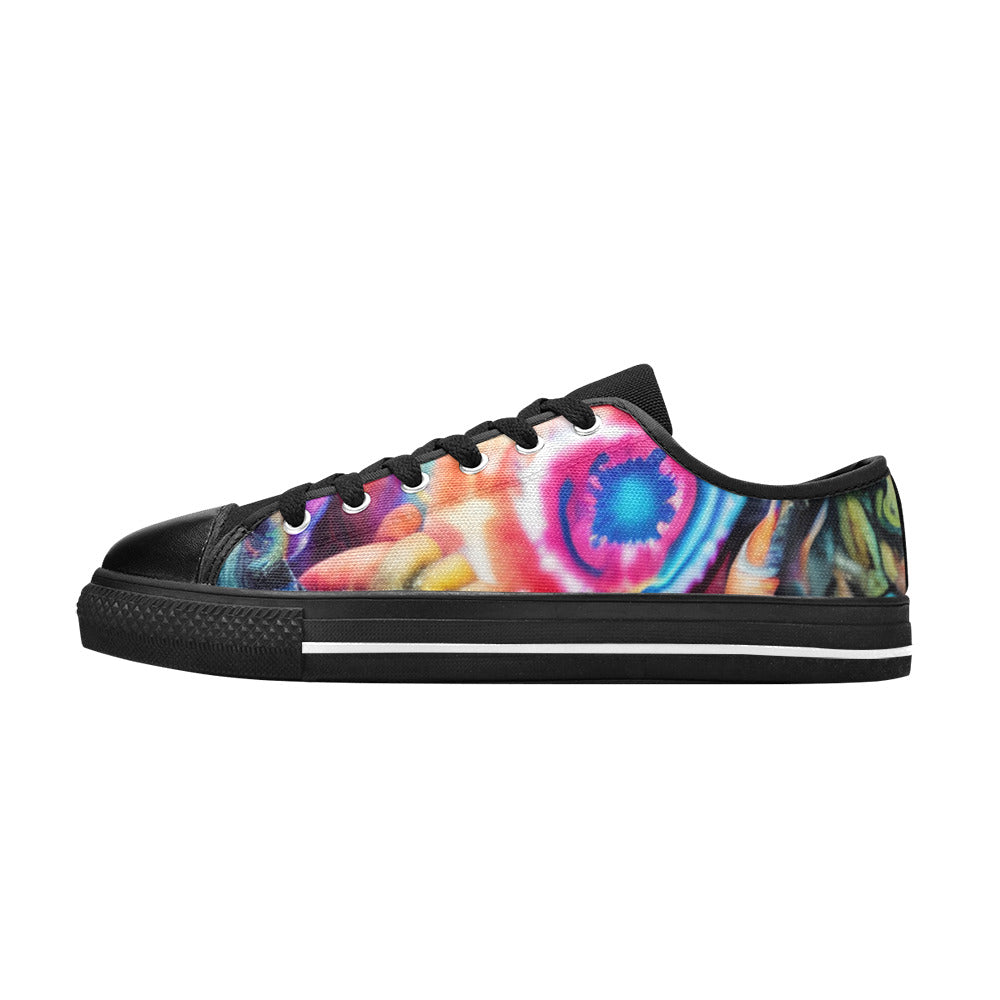 WOMEN'S Cc Tie Dye Woman Canvas Vibrant Chaos Custom Sneakers