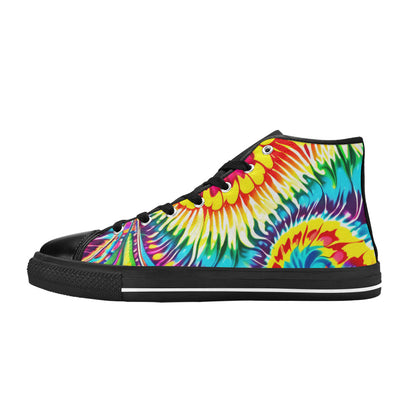 MEN'S Tie Dye Twist Men’S High Top Canvas Neon Fantasy Custom Shoes