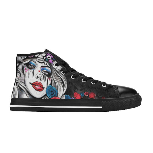 WOMEN'S Clown Woman Art High Top Canvas Cottagecore Custom Shoes