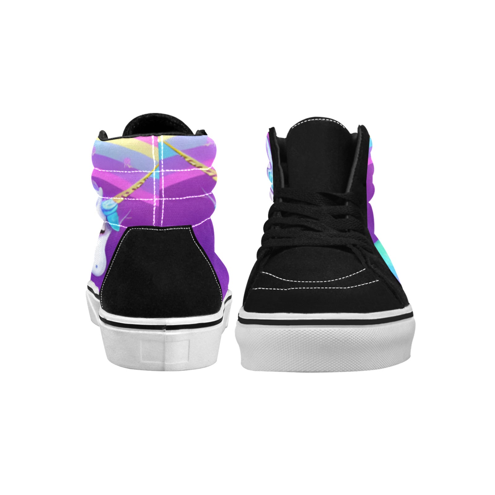 WOMEN'S Unicorn Food Dog High Top Skateboarding Wallpaper Art Shoes