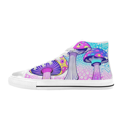 MEN'S Magic Mushrooms Art 2 High Top Canvas Grunge Shoes