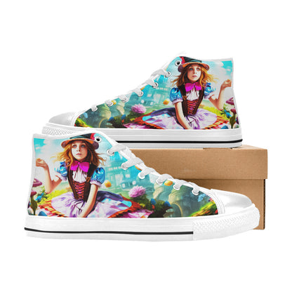 MEN'S Creepy Wonderland Model Art High Top Canvas Surreal Sneakers