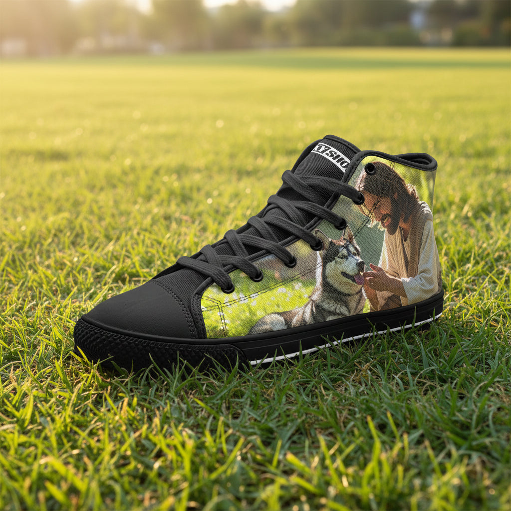 Egyptian Silver Blue Custom UNISEX Bold Art - Freaky Shoes | Custom Art Sneakers
