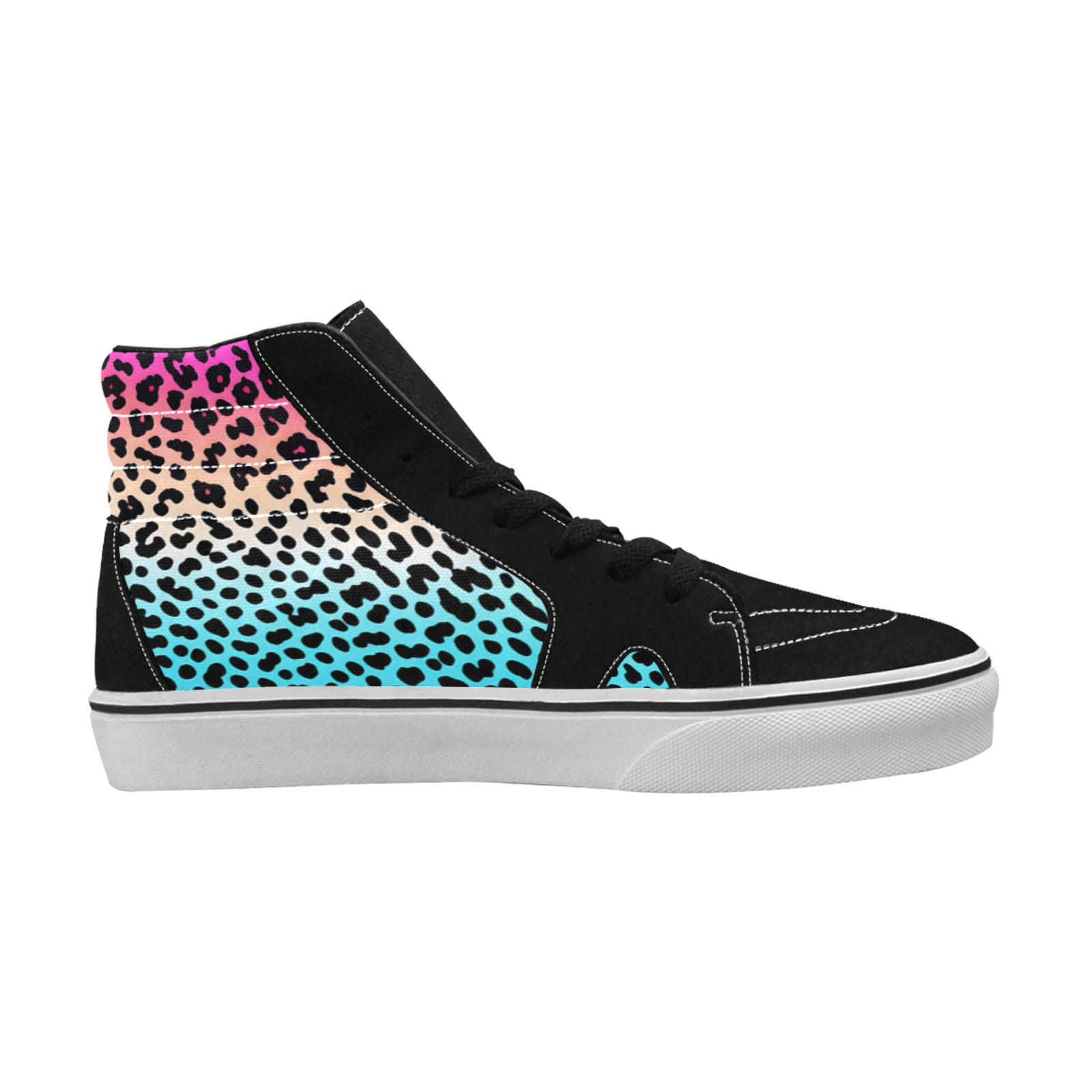 MEN'S Gradient Leopard Print High Top Skateboarding Vivid Sneakers