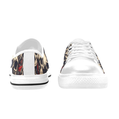 WOMEN'S Patriotic Skull Flag Low Top Canvas Y2K Sneakers