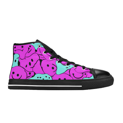 MEN'S Melting Faces 2 Men’S High Top Canvas Neon Fantasy Sneakers