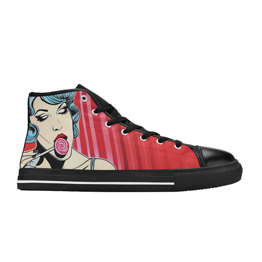 WOMEN'S Lollipop Woman Retro Comic High Top Canvas Dreamcore Sneakers