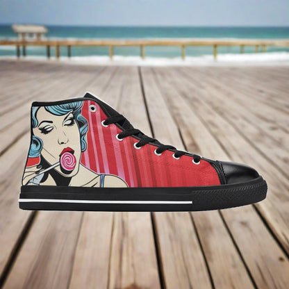 Cyberpunk Orange Black Custom WOMEN Bold Art - Freaky Shoes | Custom Art Sneakers