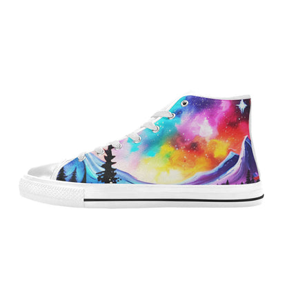 WOMEN'S Acrylic Colorful Galaxy Art High Top Canvas Dark Academia Shoes