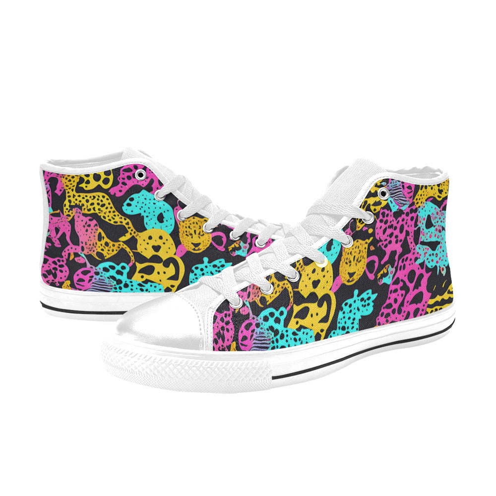 MEN'S Animal Print Art Men’S High Top Canvas Vivid Custom Sneakers