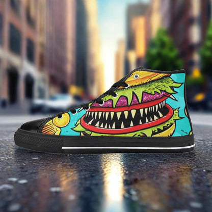 Aurora Borealis Red Gold Custom Bold Art - Freaky Shoes
