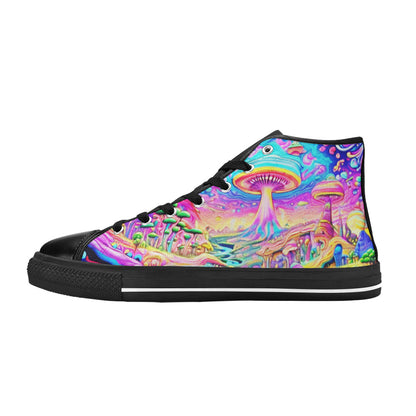 MEN'S Trippy World Art 5 High Top Canvas Vivid Sneakers