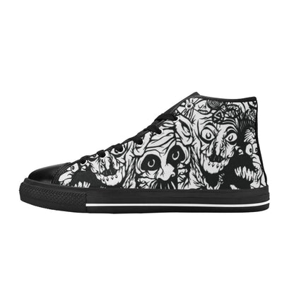 WOMEN'S Darkness Black Ink Art High Top Canvas Vivid Custom Shoes