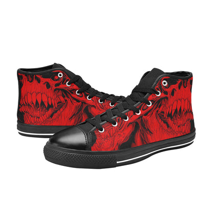 WOMEN'S Cc Demons Red High Top Canvas Neon Fantasy Custom Sneakers
