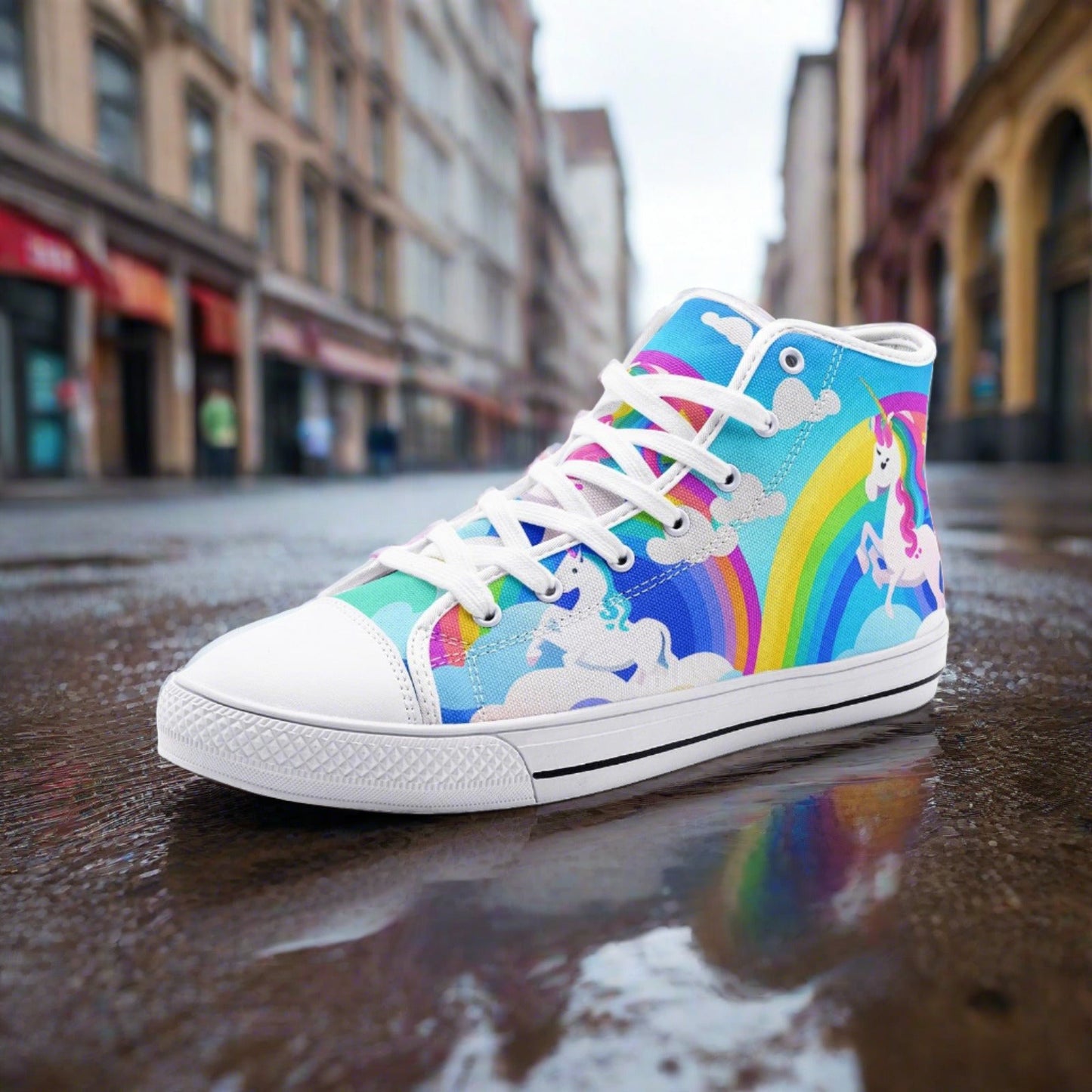 Chinese Dragon Silver Blue Vivid Bold Art - Freaky Shoes | Custom Art Sneakers