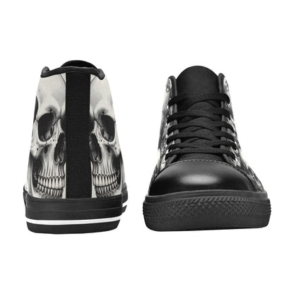 Dark Rose Gothic Skull Men's Art Canvas Shoes | Freaky Shoes®