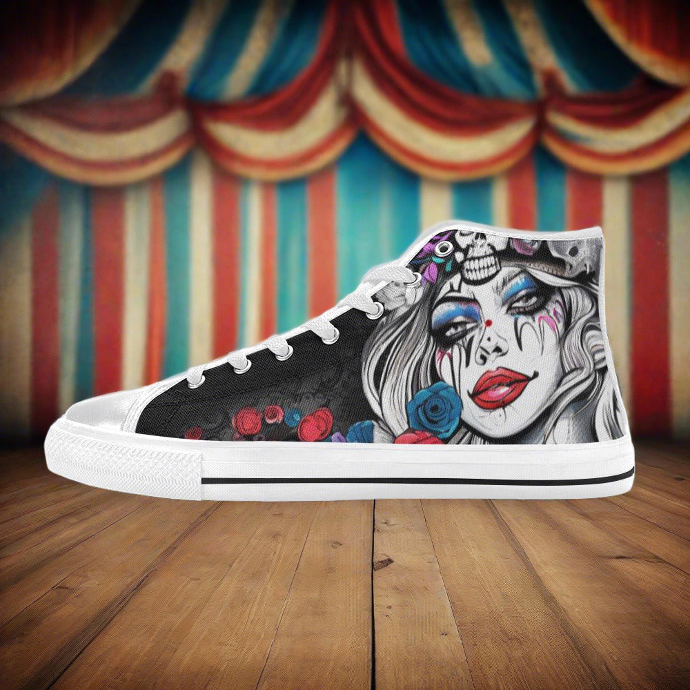 Phoenix Crimson Black Custom Bold Art - Freaky Shoes