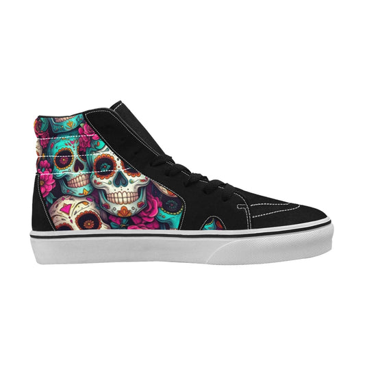 WOMEN'S Dia De Los Muertos High Top Skateboarding Dark Academia Custom Sneakers