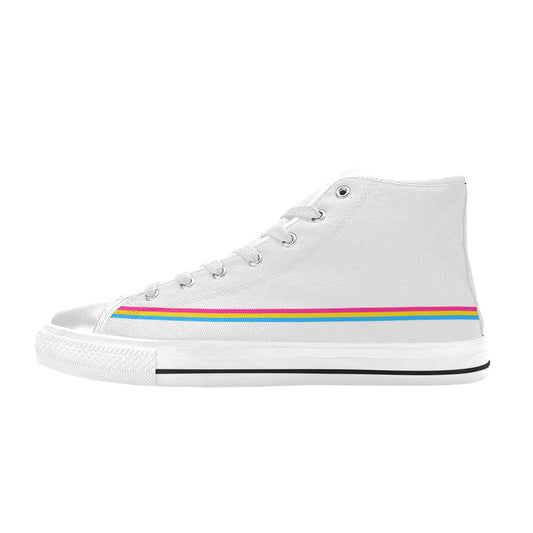 WOMEN'S Pansexual Flag 2 Pride LGBT High Top Canvas Custom Sneakers