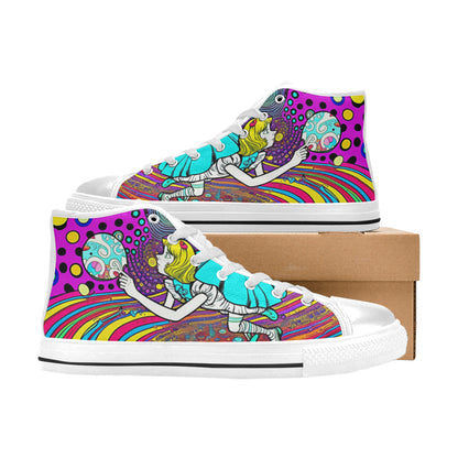 MEN'S Wonderland Trippy Psychedelic Colorful High Top Canvas Dreamcore Custom Shoes