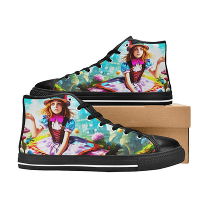 MEN'S Creepy Wonderland Model Art High Top Canvas Vibrant Chaos Sneakers