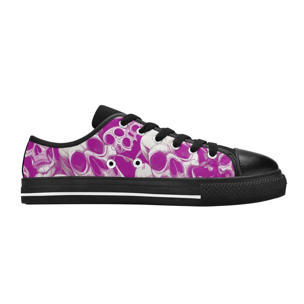 WOMEN'S Skulls Mania Purple Canvas Vivid Custom Sneakers