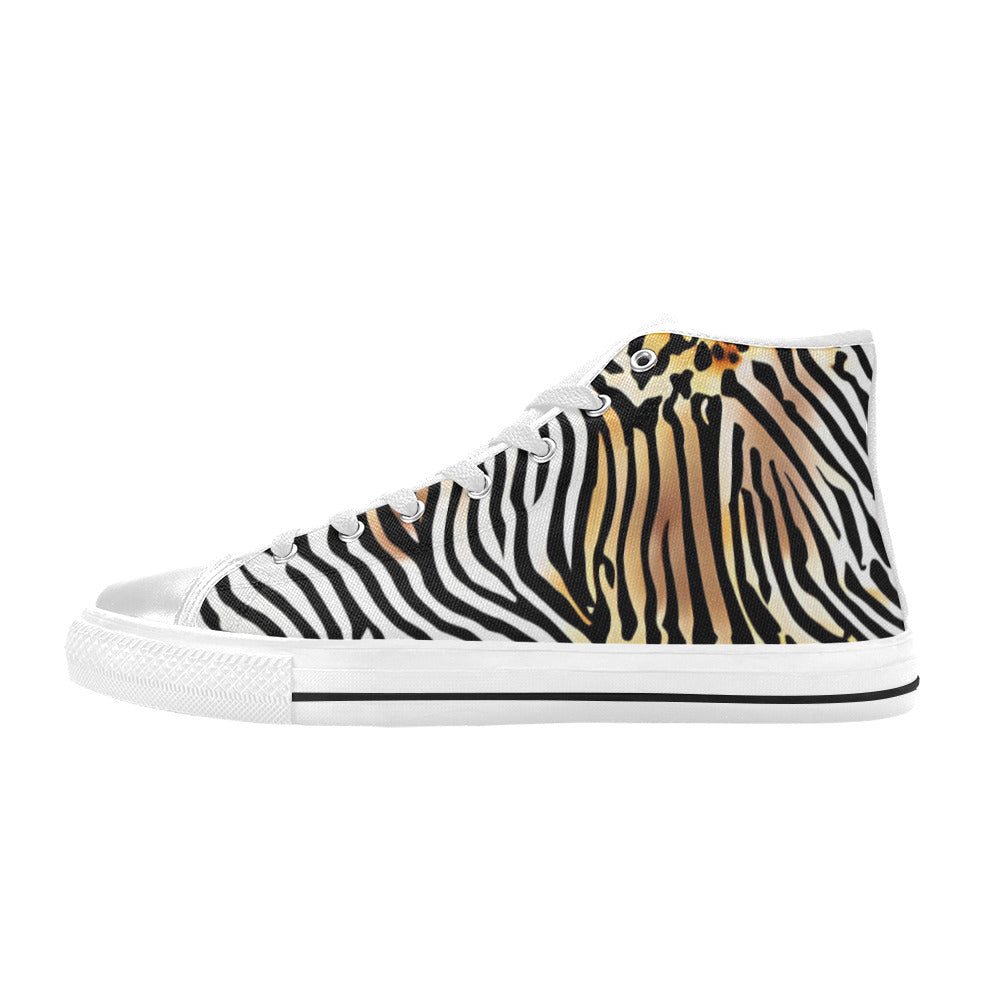 MEN'S Animal Print Art Men’S High Top Canvas Cottagecore Custom Sneakers